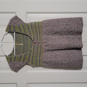 Free People women's wool blend gray and green cap sleeve sweater sz S